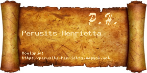 Perusits Henrietta névjegykártya